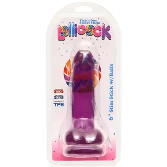 LOLLICOCK 6" SLIM STICK WITH BALLS - GRAPE ICE