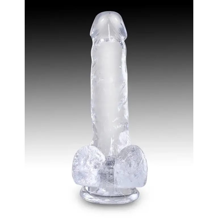 PIPEDREAM KING COCK CLEAR 6 IN COCK W/ BALLS