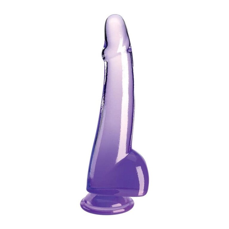 PIPEDREAM KING COCK CLEAR 10IN W/ BALLS PURPLE