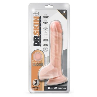 BLUSH NOVELTIES DR SKIN SILICONE DR MASON 9IN DILDO W/ SUCTION VANILLA