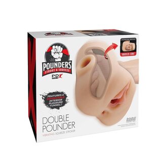 PIPEDREAM PDX PLUS DOUBLE POUNDER VIBRATING SQUEEZE STROKER LIGHT