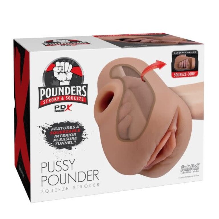 PIPEDREAM PDX PLUS PUSSY POUNDER SQUEEZE STROKER BROWN