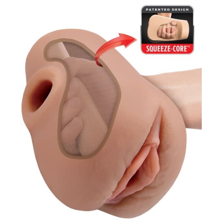PIPEDREAM PDX PLUS PUSSY POUNDER SQUEEZE STROKER BROWN