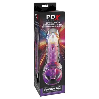 PIPEDREAM PDX ELITE VIEWTUBE XXL/SEE-THR EZ/GRIP LED STROKER CLEAR