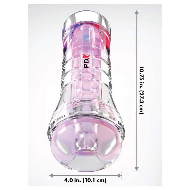 PIPEDREAM PDX ELITE VIEWTUBE XXL/SEE-THR EZ/GRIP LED STROKER CLEAR