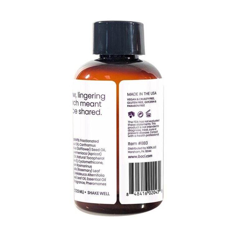 BACI BACI BARE MASSAGE OIL- 4OZ POMERGRANATE