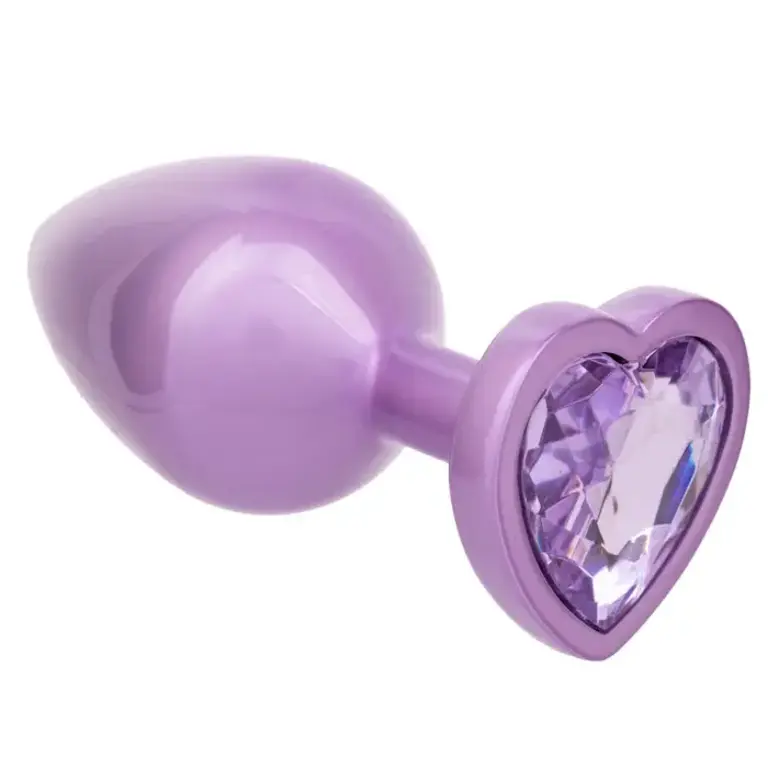 CALIFORNIA EXOTIC JEWEL LARGE AMETHYST HEART PLUG - PURPLE
