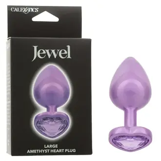 CALIFORNIA EXOTIC JEWEL LARGE AMETHYST HEART PLUG - PURPLE