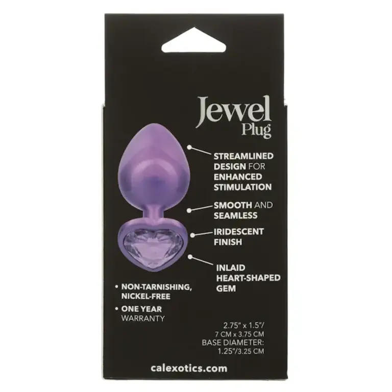 CALIFORNIA EXOTIC JEWEL LARGE AMETHYST HEART PLUG - PURPLE