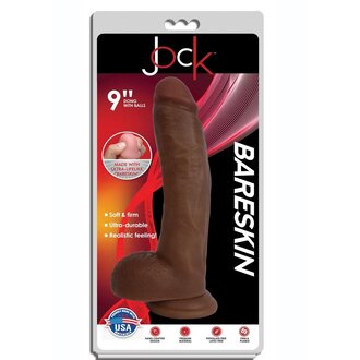 JOCK JOCK  9" BARESKIN DONG WITH BALLS - LATTE