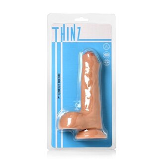THINZ DILDO 7" LIGHT THINZ UNCUT W/ BALLS