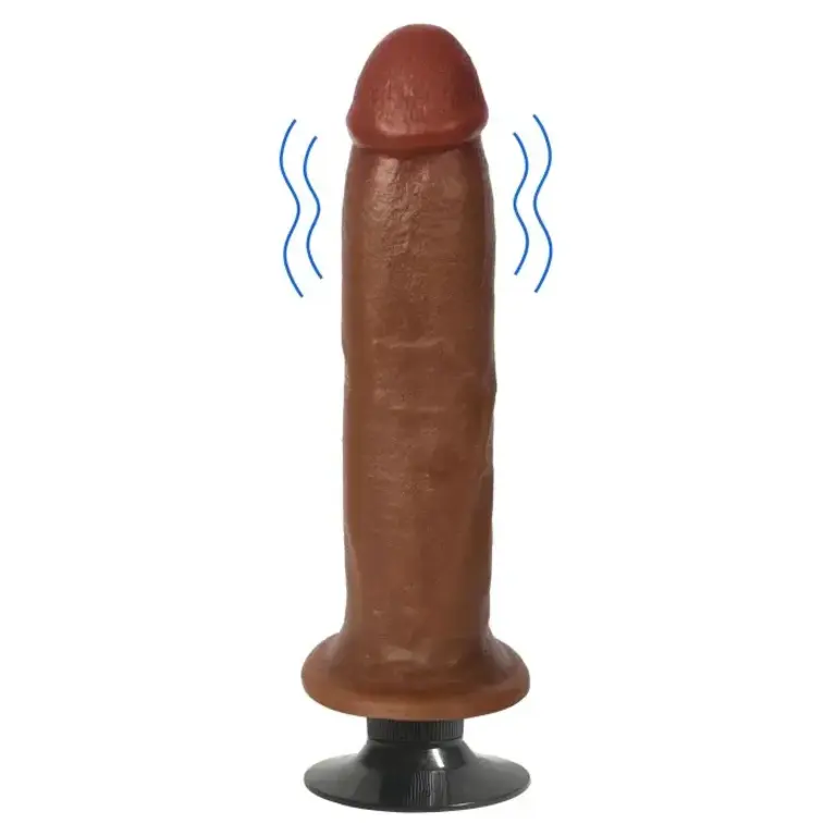 JOCK JOCK 8" VIBRATING DILDO NO BALLS LATTE