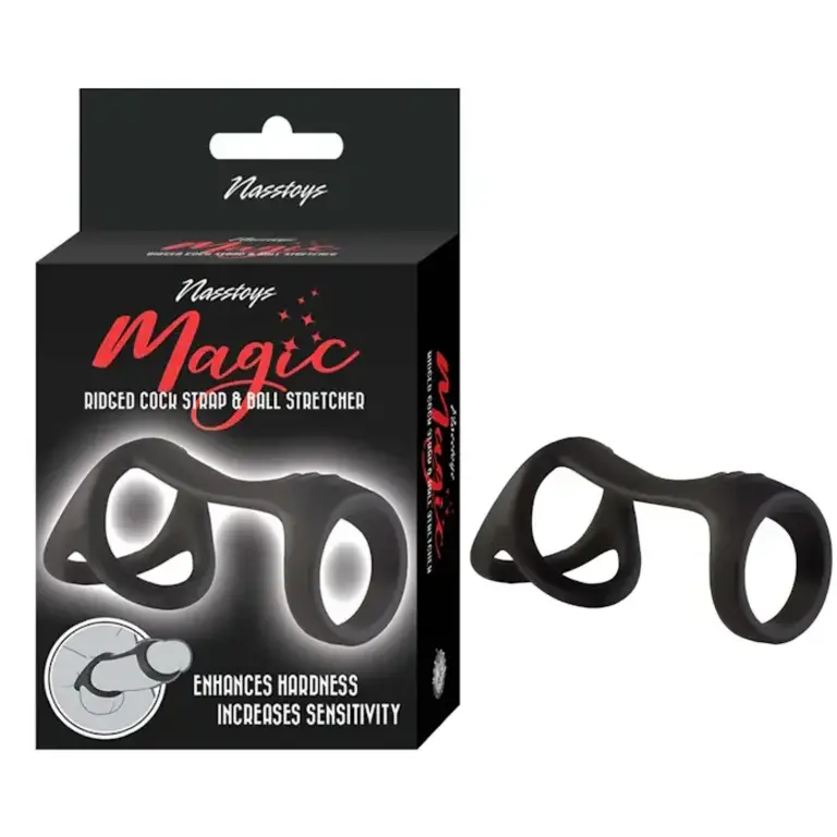 NASS TOYS MAGIC RIDGED COCK STRAP & BALL STRETCHER