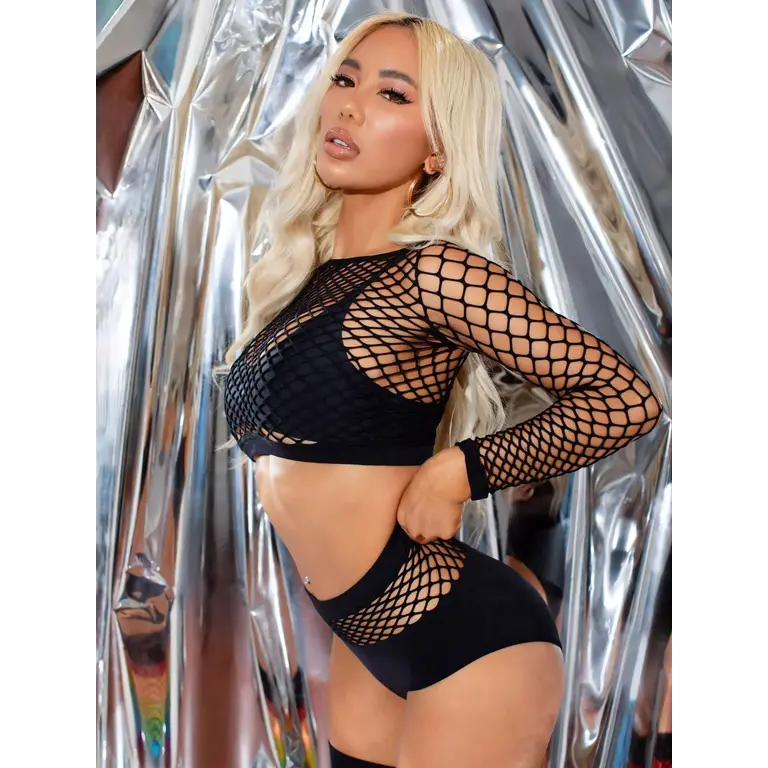 LEG AVENUE 2 PC CROP TOP & PANTY