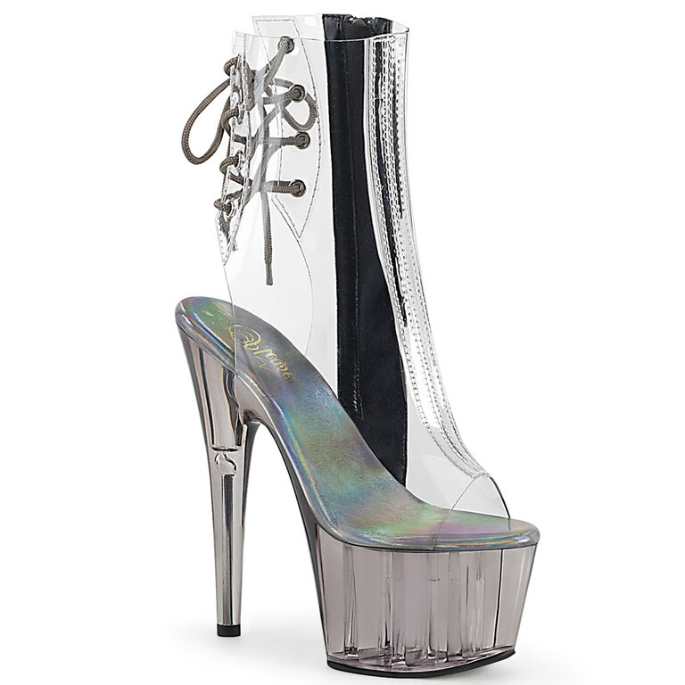 PLEASER SHOES 7" GLITTER ANKLE BOOT SIDE ZIP
