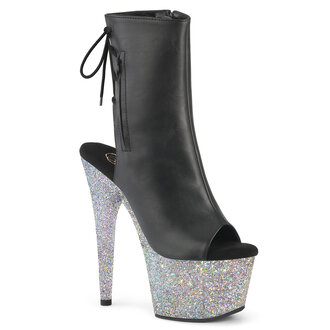 PLEASER SHOES 7" Heel, 2 3/4" PF Open Toe/Heel Ankle Boot, Side Zip