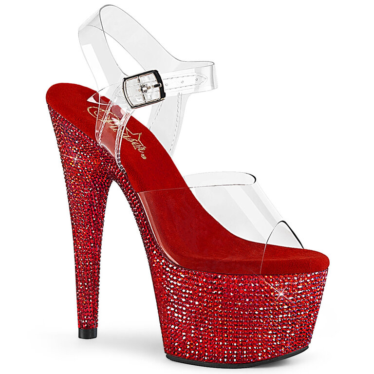 PLEASER SHOES 7" Heel, 2 3/4" PF Ankle Strap Sandal w/ RS