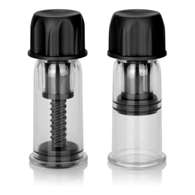CALIFORNIA EXOTIC NIPPLE PLAY VACUUM TWIST SUCKERS BLACK