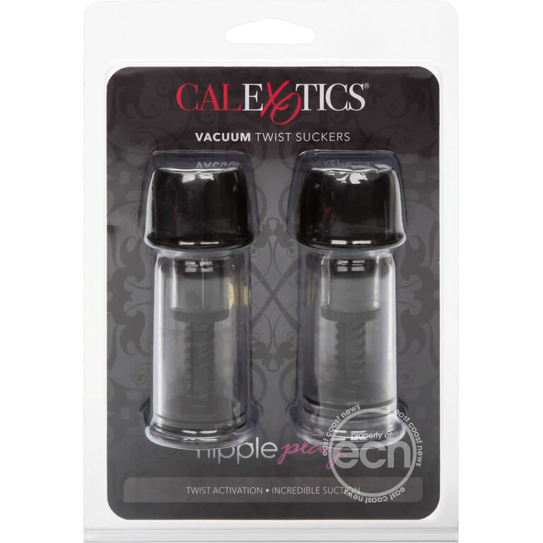 CALIFORNIA EXOTIC NIPPLE PLAY VACUUM TWIST SUCKERS BLACK