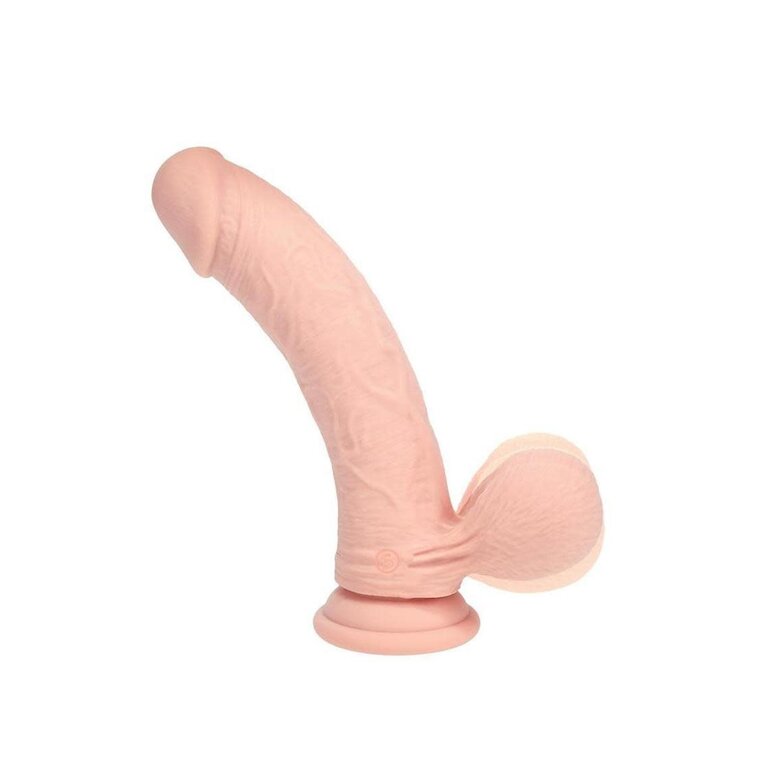 SHOTS AMERICA REALROCK RECHARGEABLE DUAL LAYERED VIBRATING CURVED 6IN W/BALLS