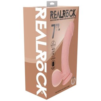 SHOTS AMERICA REALROCK RECHARGEABLE DUAL LAYERED VIBRATING CURVED 7IN W/BALLS