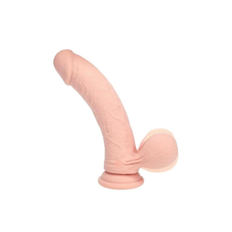 SHOTS AMERICA REALROCK RECHARGEABLE DUAL LAYERED VIBRATING CURVED 7IN W/BALLS