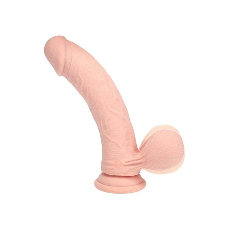SHOTS AMERICA REALROCK RECHARGEABLE DUAL LAYERED VIBRATING CURVED 8IN W/BALLS