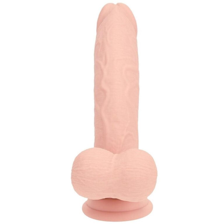 SHOTS AMERICA REALROCK RECHARGEABLE DUAL LAYERED VIBRATING CURVED 8IN W/BALLS