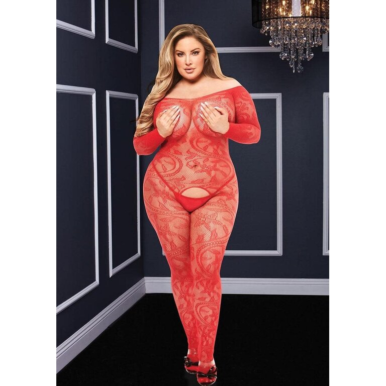 BACI LONGSLEEVE CROTCHLESS BODYSTOCKING PLUS