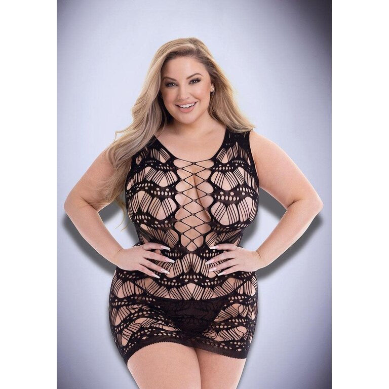 BACI CORSET FRONT LACE MINI DRESS-BLACK-Q