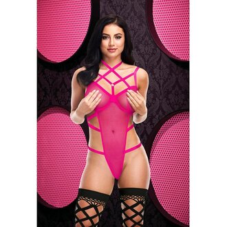 LAPDANCE SEXY STRAPPY CAGED TEDDY PNK