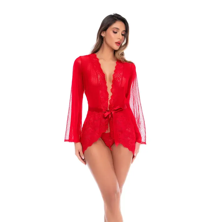 MAPALE MESH AND LACE ROBE