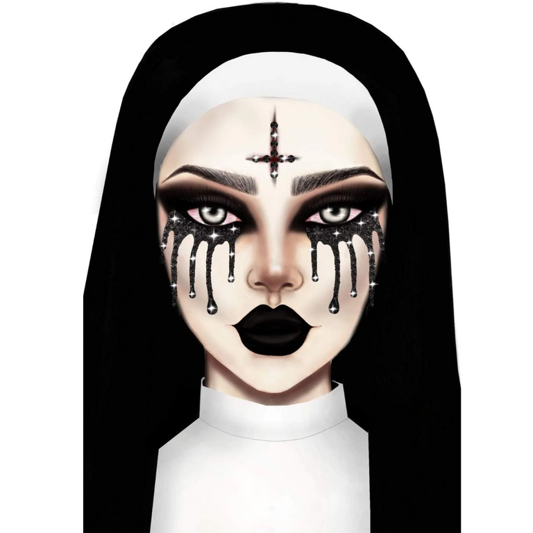 LEG AVENUE EVIL NUN RHINESTONE STICK-ONS