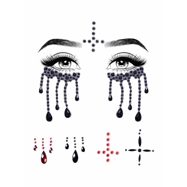 LEG AVENUE EVIL NUN RHINESTONE STICK-ONS