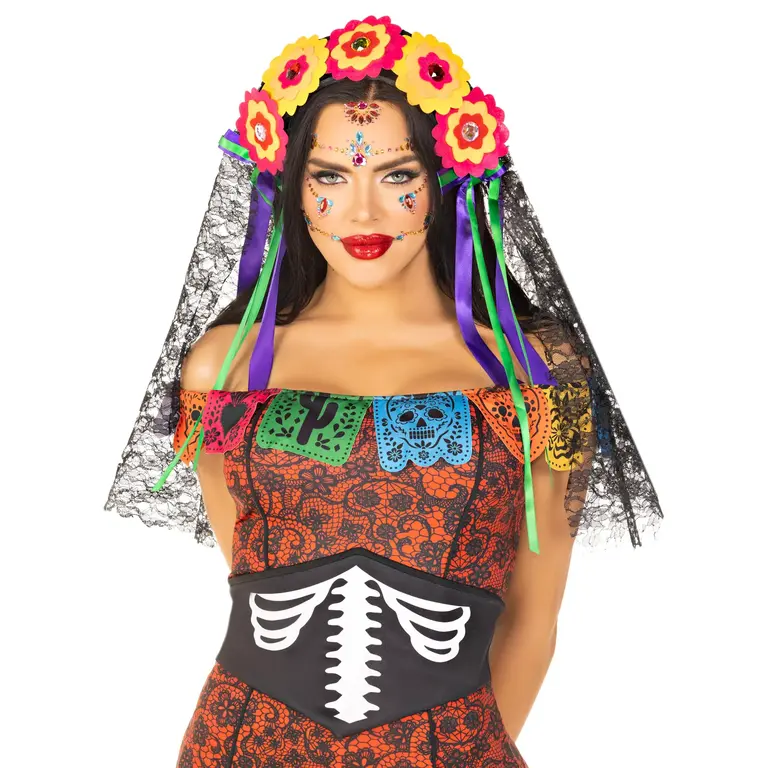LEG AVENUE DAY OF THE DEAD FLOWER HEADPIECE