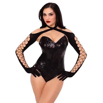 LEG AVENUE CROSS OVER HALTER SHRUG