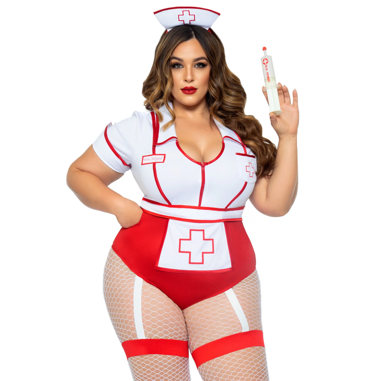 LEG AVENUE PLUS NURSE FEELGOOD SEXY COSTUME 1X-2X
