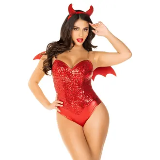 LEG AVENUE 2PC RHINESTONE DEVIL KIT