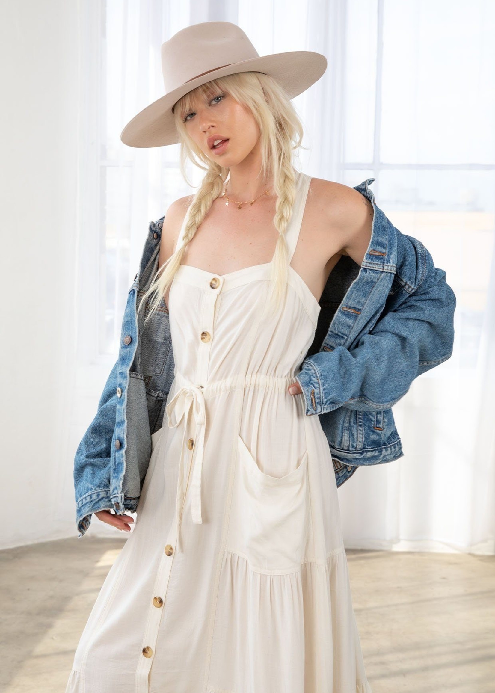 Button down tiered dress Clearance