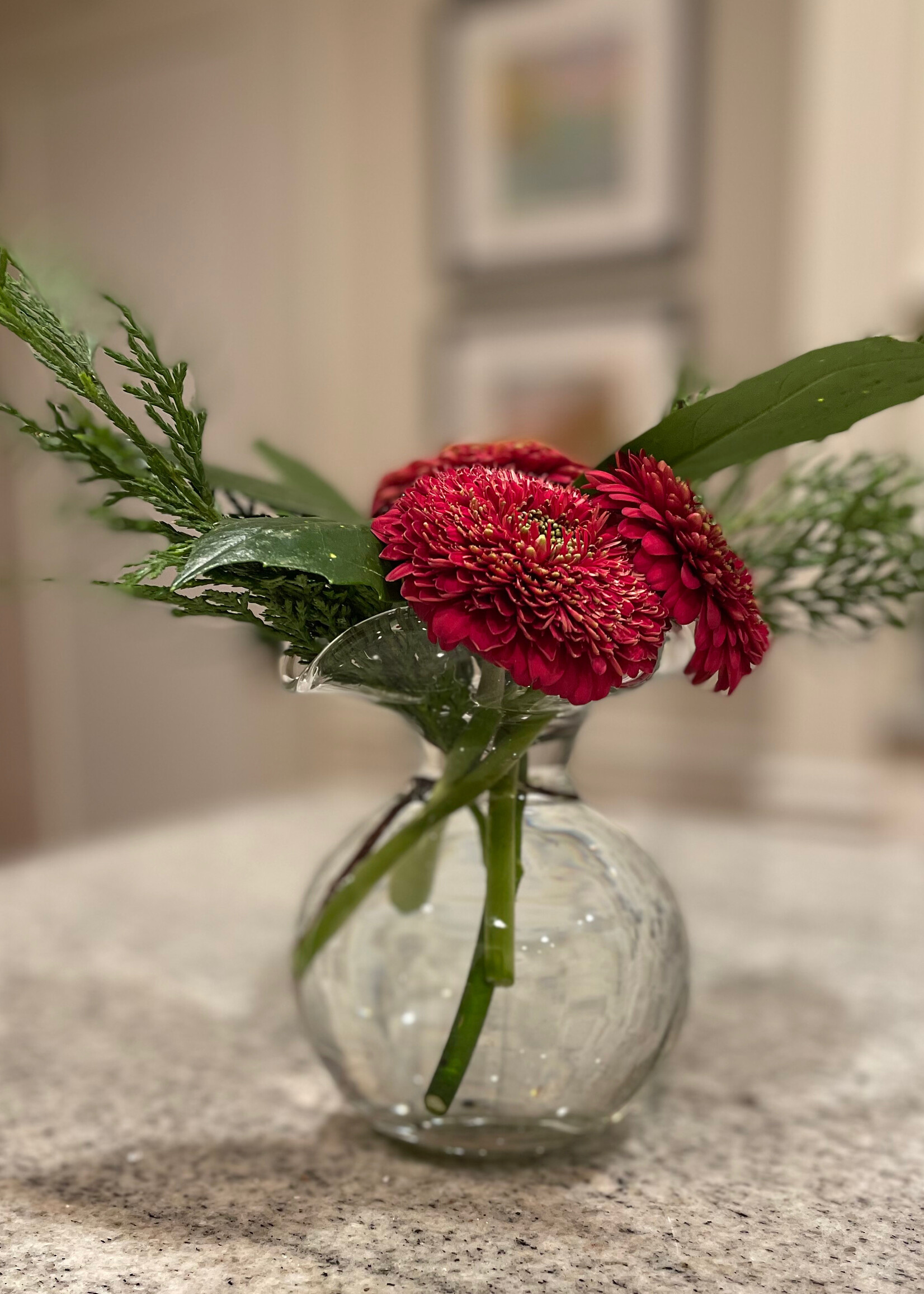 Vietri Hibiscus Glass Clear Bud Vase