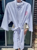 Alan pendergrass Waffle Robe w/ Mono - White