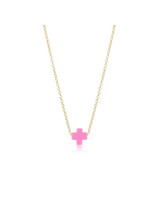 enewton 16" Necklace Gold-Signature Cross Bright Pink