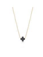 enewton 16" Necklace Gold-Signature Cross Charcoal
