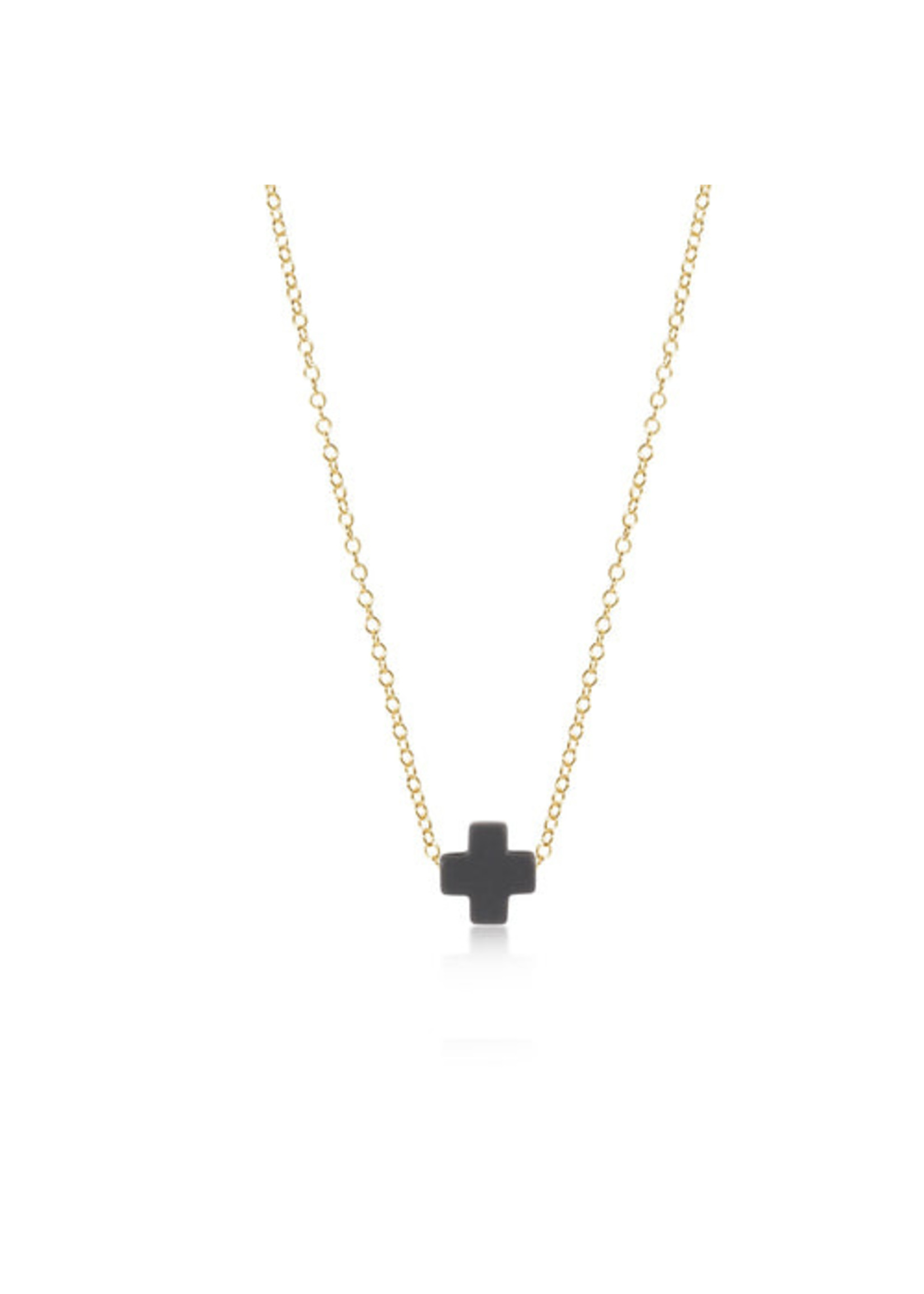enewton 16" Necklace Gold - Signature Cross Charcoal