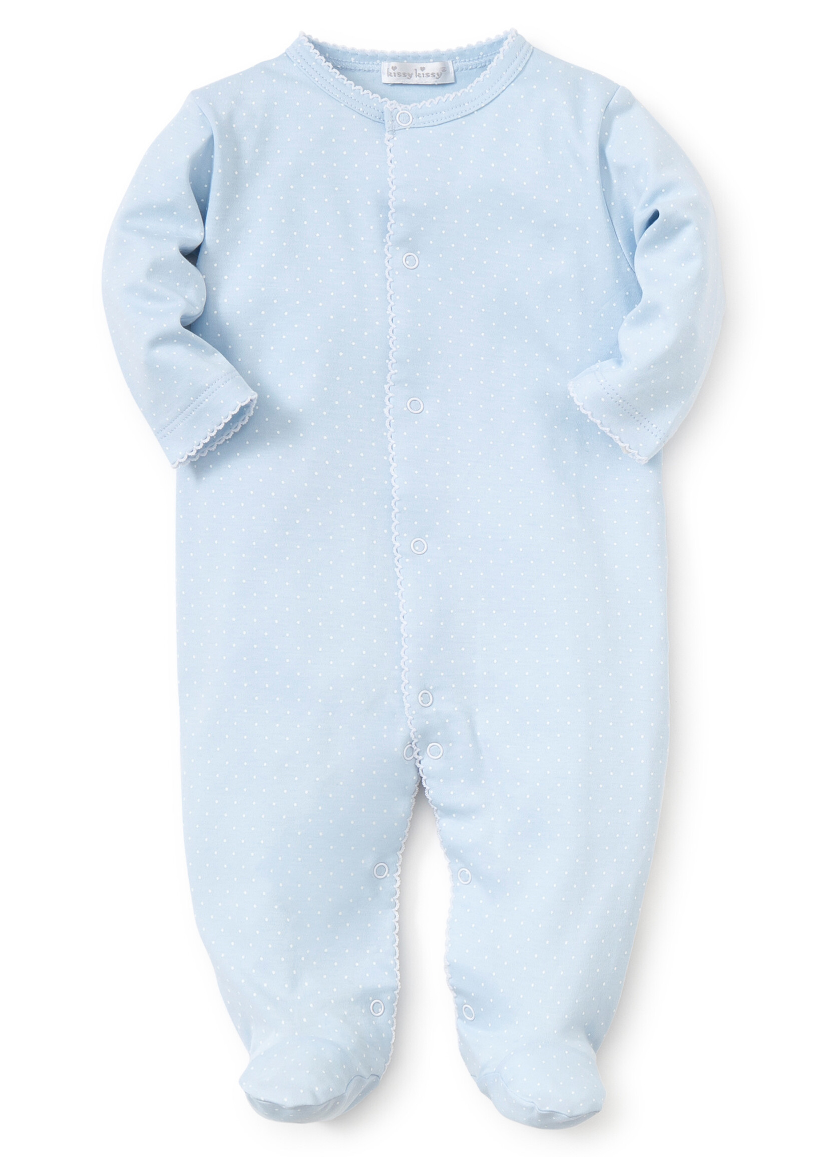 Kissy Kissy Blue/White Kissy Basics Footie NEW
