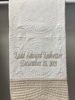 Oriental Products Signature Baby Quilt w/ Monogram  Tan