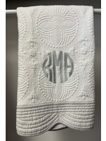Oriental Products Signature Baby Quilt w/ Monogram  Gray