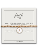 Lenny & Eva Faith Over Fear Bracelet - White Cross