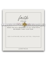 Lenny & Eva Faith Over Fear Stretch Bracelet - Rose Quartz/Gold