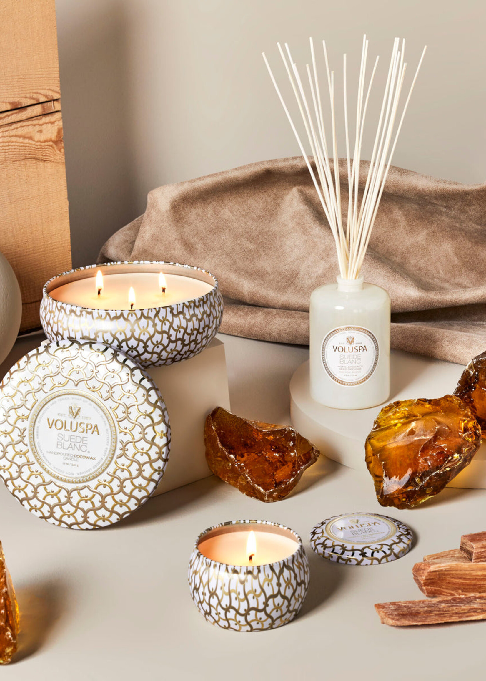 voluspa Voluspa Suede Blanc Reed Diffuser